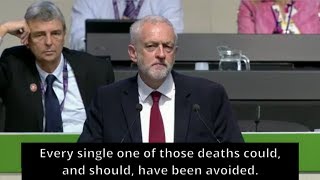 Jeremy Corbyn  Unison Conference  Grenfell Tower [upl. by Cirederf]