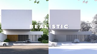 Realistic exterior rendering tutorial in rhino  easy steps [upl. by Nyrahtak]