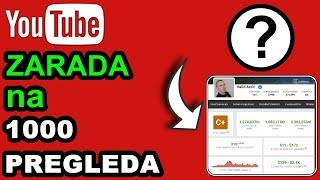 Koliko me YouTube plaća na 1000 pregleda YouTube Zarada [upl. by Delfine]