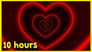 Free Neon Red Lights Love Heart Tunnel Tik Tok Trend Background Loop 10 hours FULL HD [upl. by Bramwell]