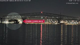 Video shows moments before cargo ship strikes Baltimore Key Bridge [upl. by Aicilet]