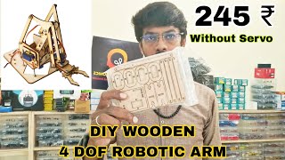 Arduino DIY 4DOF Wooden Robotics Robot Arm Kit  SG90  MG90s Servo Motor [upl. by Gresham]