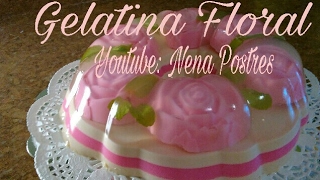 Gelatina Floral Dia de las Madres  Gelatina 3 leches amp Fresa🌷🌷🌷🌸🌸🌸 [upl. by Peregrine]