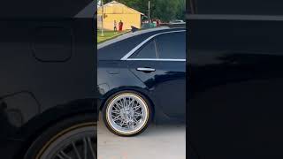 BLACK CADILLAC ON SWANGAS houston slab cars texas [upl. by Nodal]