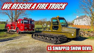 LS Swapped Snowcat To The Rescue  We Help With A Fire Truck Recovery [upl. by Nyrok]