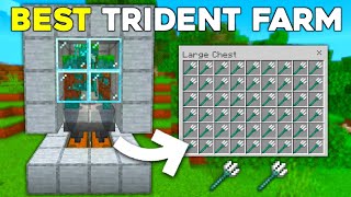 THE BEST 121 TRIDENT FARM TUTORIAL in Minecraft Bedrock  MCPEBedrockWINDOWS10PS4 [upl. by Malet]