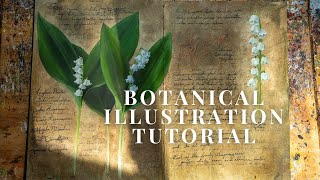 Create Vintage Botanical Illustrations  Green Academia Oil Painting [upl. by Atikat]