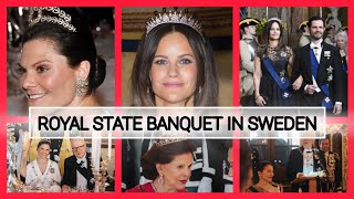 Royal State Banquet in Sweden  Swedish Royal Family Hosted the President of Finland [upl. by Cheung]