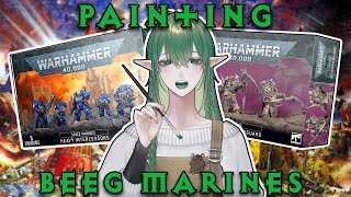 Warhammer Vtuber Paints Heavy Intercessors and Deathshroud  Minotaurs  Space Marines [upl. by Hgierb18]