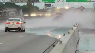 VIDEO Car hydroplanes on freeway [upl. by Huberto283]