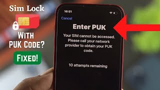 SIM Card Locked with PUK Code  Enter PUK Screen Fixed [upl. by Alimat835]