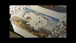 Puzzle Time Lapse Flying town Jacek Yerka Castorland 1000 [upl. by Alleuqahs956]