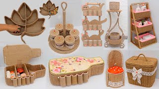 10 Space Saving Organizer Ideas Reuse Waste Material Jute Craft Ideas [upl. by Ivan867]