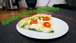 Unglaublich leckere Spinat Feta Quiche selber zubereiten [upl. by Zebapda]