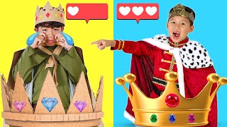 Rich King Kaden vs Kind King Eric Royal Challenge Lesson about Sharing [upl. by Rangel238]