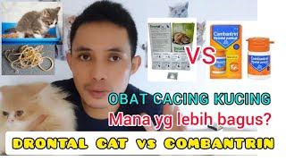 OBAT CACING KUCING  OBAT KUCING CACINGAN Drontal Cat dan combantrin mana yang lebih bagus [upl. by Nagirrek]