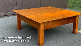 Japanese Inspired Square Coffee Table  Woodworking Furniture Project [upl. by Mcquoid]