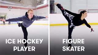 Hockey Players Try To Keep Up With Figure Skaters  SELF [upl. by Quartis]