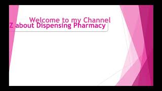 Introduction to Dispensing Pharmacy [upl. by Noffihc769]