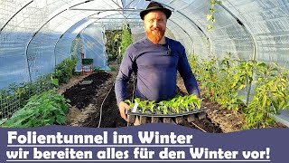 Folientunnel im Winter Wintergemüse anpflanzen Chinakohl Pak Choi und Kohlrabi im Gewächshaus [upl. by Atihcnoc]