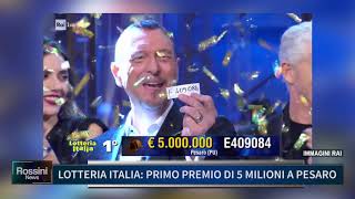 LOTTERIA ITALIA PRIMO PREMIO DI 5 MILIONI A PESARO [upl. by Teri]