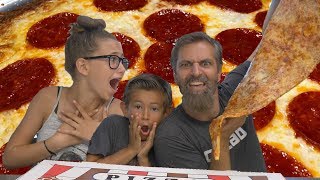 Giant Pizza Mukbang Challenge  Josh Darnit Family Story Time [upl. by Arjun]