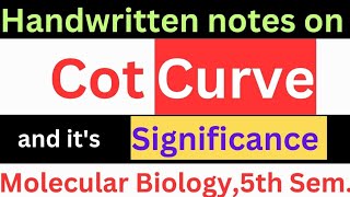 Cot Curve l What is Cot curve Cot Analysis l CoT curve l analysis of renaturation of DNA ll CCXI [upl. by Apfel597]