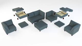 2020 Poundex Modular Upholstery [upl. by Demona]