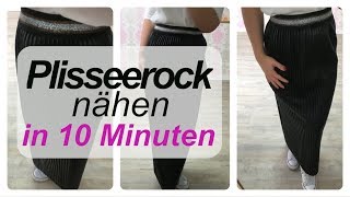 Plisseerock nähen aus Kunstleder in 10 Minuten  Nähanleitung [upl. by Center]