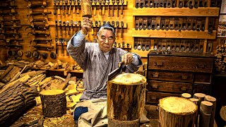 How Japanese Wooden Ladles Are Made This 87YearOld Craftsman Has Hand Carved Ladles For 70 Years [upl. by Atirma354]