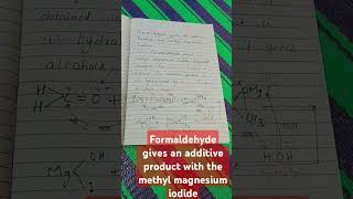 ShortsViral Shorts Trending Shorts formaldehyde reaction with methyl magnesium iodide [upl. by Iglesias]