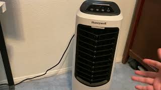 Honeywell TC10PEU Indoor Evaporative Air Cooler Swamp Cooler Review [upl. by Aramoj607]