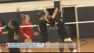 TJC volleyball beats Wharton College 30 [upl. by Sotos]