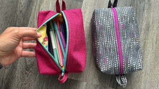 Easy Boxy Zipper Pouch Tutorial NO RAW SEAMS [upl. by Hernandez]