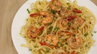 Shrimp Scampi Pasta Recipe  Filipino Style [upl. by Enenej]