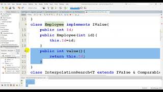 Interpolation search algorithm generic implementation java [upl. by Geiss938]