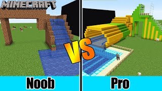 Minecraft NOOB WASSERRUTSCHE VS PRO WASSERRUTSCHE Nina  Kaan bauen gemeinsam im Build Battle [upl. by Ellehcem]