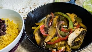 Vegan Portobello Mushroom Fajitas  No salt no oil high carb low fat  HCLF [upl. by Navi304]