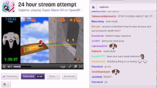 Super Mario 64 speedrun Siglemic 14354 last 7 stars and bowser with chat [upl. by Sammie]