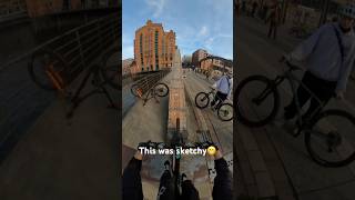 Extreme MTB on a bridge urbanfreeride mtb enduro bike downhill propain hamburg bike Downhill [upl. by Atinot]