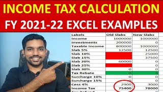 How To Calculate Income Tax FY 202122  New Tax Slabs amp Rebate  Income Tax Calculation 202122 [upl. by Olracnaig]