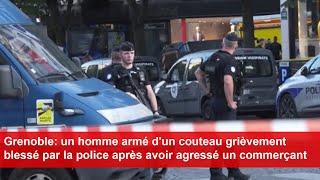 Grenoble un homme armé dun couteau blessé par la police après avoir agressé un commerçant [upl. by Isyak773]