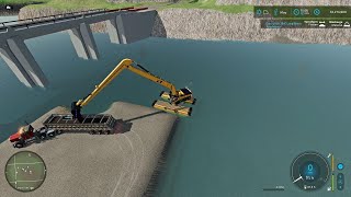 FS22 No Mans Land Mountain top Gold Episode 16 temp island clean up [upl. by Ail917]