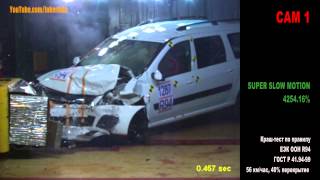 Краштест Лада Ларгус 56 кмчас Crash test Lada Largus [upl. by Pillyhp]