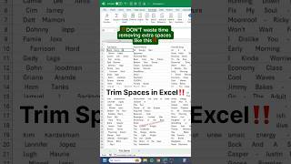 Removing Extra Spaces in Excel ‼️shorts excel computer exceltips [upl. by Edelson583]