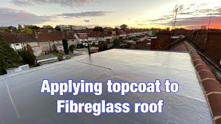 Applying Topcoat to a fibreglass roof [upl. by Nallaf]