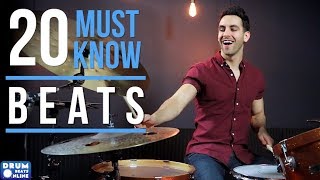 20 MUST KNOW Drum Beats For Beginner Drummers  Drum Beats Online [upl. by Tiffi]