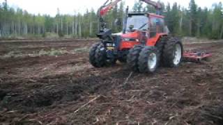 Valmet 705 clearing old forest to a field pt 3 [upl. by Mignon151]