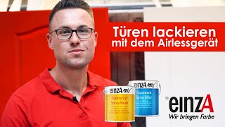 So lackieren Sie Türen mit dem Airlessgerät  Aquamatt Sprayfiller und Samtacryl Sprayfinish [upl. by Ecille]