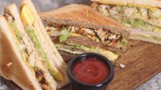 كلوب ساندوتش بالدجاج لذيييذ 🥪😋✨…… الشيف حصة [upl. by Nairadal]